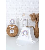 Pia Baby Premium %100 Pamuk Hastane Çıkışı Tulumlu Yenidoğan Kız Bebek Hediye Seti 5075-03 (Ekru)