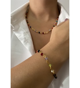 Çok Renkli Kolye Bileklik Set