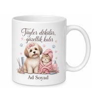 Pet Kuaför Uzmanına Hediye Köpek Tıraşı Kedi Banyosu Özel Tasarım Porselen Kupa Bardak