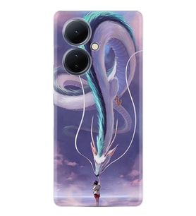 Vivo V29 Lite Kılıf Silikon Desen Özel Seri Kız ve Ejderha 1742