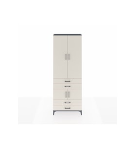 Arges Dolap 5 Raflı 4 Çekmeceli 4 Kapaklı 88x30x243 Antrasit-Aytaşı