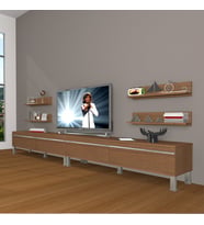 Decoraktiv Eko 360R Mdf Krom Ayaklı Tv Ünitesi Tv Sehpası (Ceviz)