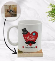 BK Gift Kişiye Özel Canım Babam Tasarımlı Beyaz Kupa Bardak ve Ahşap Bardak Altlığı Hediye Seti - Model 4