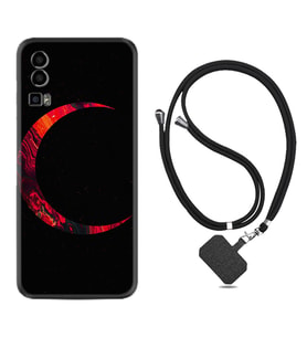 General Mobile Gm 23 Kılıf Silikon Boyun Askılı İpli Desenli Silikon Red Moons 1747