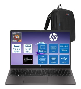 HP 255 G10 Ryzen 5 7535U 40GB 4tb SSD Amd Radeon 660M 15.6" Fhd 250NITS Windows 11 Home Taşınabilir Bilgisayar D30M3ETH16 + Zettaçanta