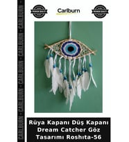 Özel Üretim Dekoratif Duvar Süsü Bohem Rüya Kapanı Düş Kapanı Dream Catcher Göz Tasarımı Roshıta-56