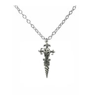 Alchemy of England Santiago Haç Figürlü Unisex Kolye – 60 cm Zincirli, Tarih ve Gizem Sembolü (Gümüş)
