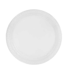 TABAK YUVARLAK 22 CM Plastik BEYAZ PK:25-