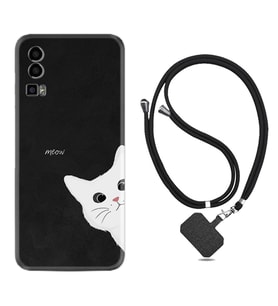 General Mobile Gm 23 Kılıf Resimli Boyun Askılı İpli Desenli Silikon Series Çılgın Kedi 1895