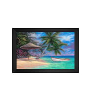 Manzara Temalı Kanvas Tablo 50 x 70 cm Siyah Çerçeve