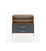 Arges Şifonyer 2 Raflı 2 Çekmeceli 88x30x80 Çam-Antrasit