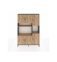 Arges Gardrop 9 Raflı 6 Kapaklı 132x30x195 Antrasit-Çam