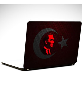 Atatürk ve Bayrak Laptop Sticker 12 İnch (29X24CM)