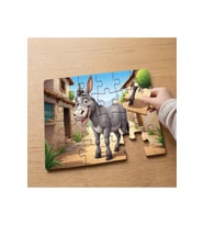 Gülen Sevimli Eşek Tasarımlı 24 Parça Ahşap Çocuk Puzzle MPK0168