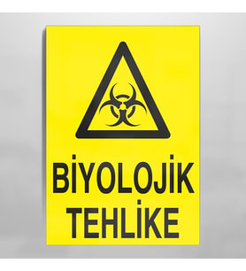 Biyolojik Tehlike Uyarı Levhası 70x100cm (Karışık)