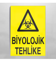Biyolojik Tehlike Uyarı Levhası 70x100cm (Karışık)