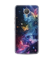 GM5 Plus Kılıf HD Resim Baskılı Neon Kelebekler StKd -092