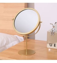 Masa Üstü 14,5 cm Tek Taraflı Gold Yuvarlak Dönen Metal  Masa Aynası cin895sr