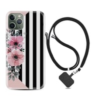 Apple iPhone 11 12 13 14 Pro Max Kılıf Boyun Askılı Silikon Flowers 4 1390