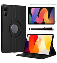 Xiaomi Redmi Pad SE 11 Uyumlu Tablet Kılıfı Cam Ekran Koruyucu Kalem Set (Siyah)