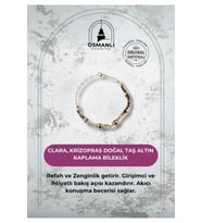 Clara, Krizopras Doğal Taş Altın Kaplama Bileklik