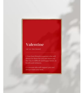 Çerçevesiz Poster Valentine Tanımı Tipografik