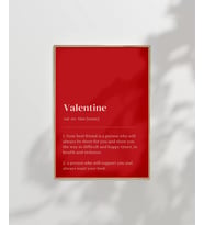 Çerçevesiz Poster Valentine Tanımı Tipografik (Çok Renkli)
