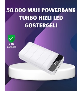 50000mah Yüksek Kapasiteli Powerbank Hızlı Şarj Ve Led Ekranlı