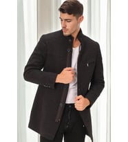 PLT8369 DEWBERRY PALTO-DESENLİ SİYAH-2