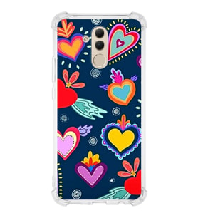 PrintiFy Huawei Mate 10 Lite Uyumlu Retro Color 3 Baskılı Şeffaf Köşe Korumalı Antişok Kılıf