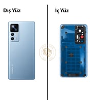 Xiaomi Mi 12T PRO Lensli Mavi Arka Pil Kapağı Batarya Kapağı Lazer Kesim Back Cover
