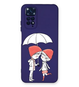 Xiaomi Redmi Note 11s  Uyumlu Lansman Kılıf Aşk Tasarımlı İçi Kadife Kapak-Mor (Şeffaf)