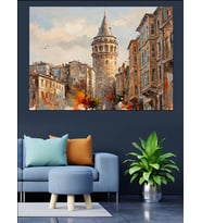 Galata Kulesi Ve Tarihi İstanbul Dekoratif Kanvas - Mdf Ahşap Tablo