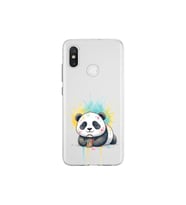 Xiaomi Mi 8 ile Uyumlu Splash Panda Tasarımlı Şeffaf Silikon Kılıf