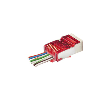 Cat6E Ez Rj45 Metal Konnektör 100 Adet Plastik Kutu - Kırmızı ND2419
