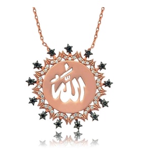 Gümüş Allah Yazılı Bayan Kolye