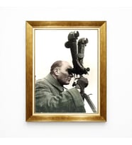 Tablore Atatürk Kocatepe Dürbünlü Kanvas Tablo - Altın Varaklı Çerçeve