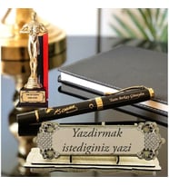 Kişiye Özel Ofis Hediye Seti-Oskar-Atatürk İmzalı Kalem- İsimlik  3487