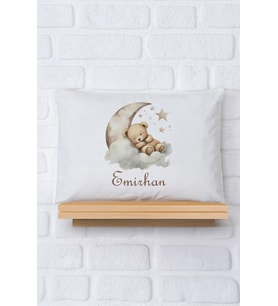 Pia Baby Premium %100 Pamuk İsme Özel Erkek Bebek Yastık Kılıfı 35*45 cm 5048-12