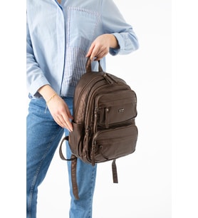 Yıkanmış Deri Sırt Çantası Bronz Model: (571-14-11U)