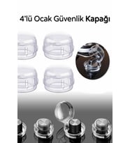 Mithra Life 4 Adet Şeffaf Güvenlik Emniyet Kapağı Ocak Fırın Anahtarı Düğmesi MIT1167