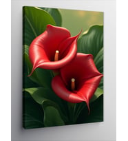 Kanvas Tablo Kırmızı Kala Çiçekleri