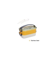 Lunch Box 700 ML Tek Kat İki Bölmeli Metal Kaşıklı Yeni Nesil Beslenme Kutusu Sefer Tası