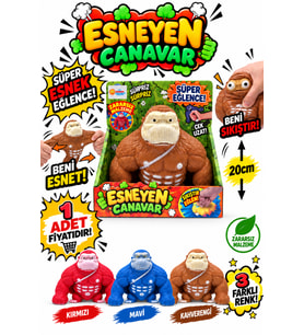 Stretchy Monster Süper Esnek Goril Figürü 20 cm Sıkıştırılabilir Stres Oyuncağı