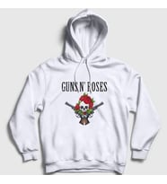 Presmono Unisex Beyaz Bunch Guns N' Roses Kapüşonlu Sweatshirt 56469tt