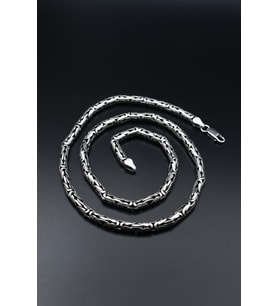 Erkek Gümüş 925 Ayar Kral Kolye Zincir Yuvarlak 4 MM 901690