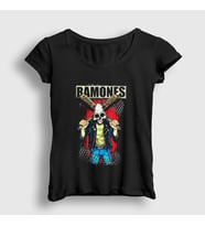 Presmono Kadın Siyah Gabba Ramones T-Shirt 169561tt