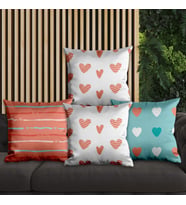 eJOYA Kalp Tasarımlı 4'lü Yastık İçi Ve Kırlent Kılıfı 45cm 113684