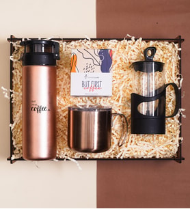 Kadına Özel Premium Hediye Kutusu, Termos Kupa, Suluk, French press, Kahve
