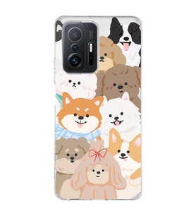 Xiaomi Mi 11T - 11T Pro Uyumlu Sevimli Köpekler Tasarımlı Şeffaf Telefon Kılıfı